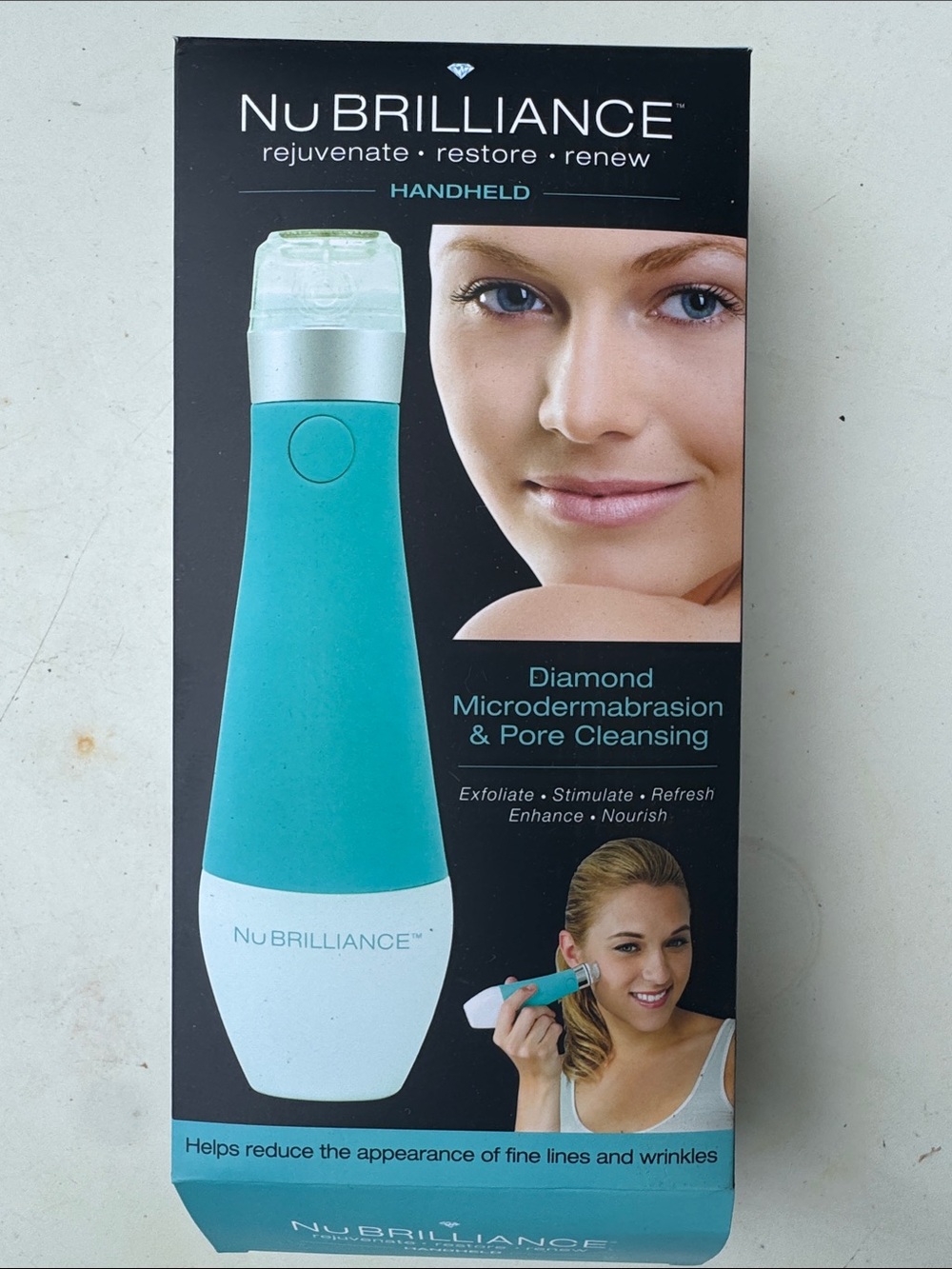 NuBrilliance Diamond Microdermabrasion Handheld Device — Teal